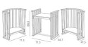 Łóżeczko dziecięce owalne / okragłe TRAMA Transformer 3w1