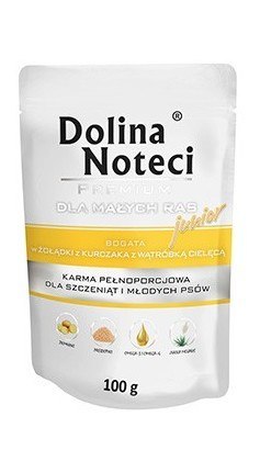 Dolina Noteci Premium Pies Junior Żołądki kurczaka i wątróbka cielęca saszetka 100g Dolina Noteci Premium Pies Junior Żołądki kurczaka i wątróbka cielęca saszetka 100g