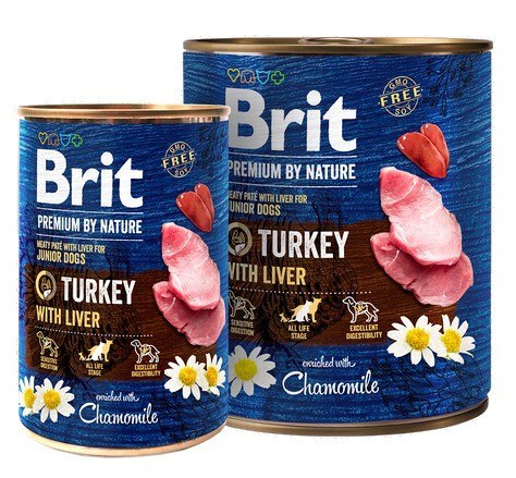 Brit Premium By Nature Turkey & Liver Junior puszka 800g