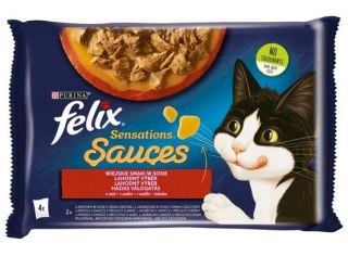 Felix Sensations Sauces Wiejskie Smaki indyk/jagnięcina w sosie saszetki 4x85g