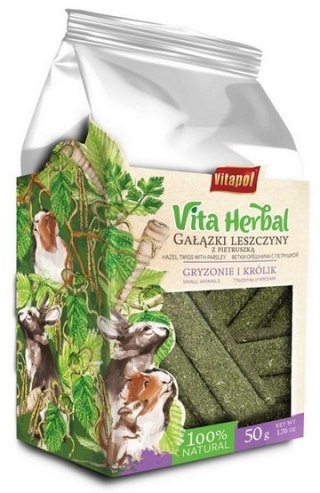 Vitapol Vita Herbal Gałązki leszczyny z pietruszką dla gryzoni i królika 50g