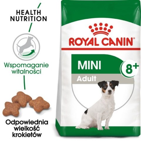 Royal Canin Mini Adult 8+ karma sucha dla psów starszych od 8 do 12 roku życia, ras małych 8kg