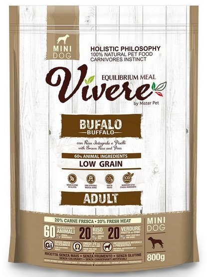 Vivere Dog Mini Adult Buffalo 800g