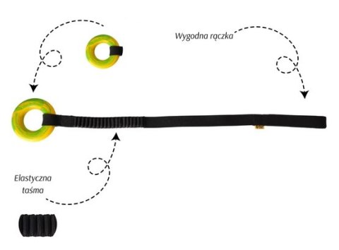 Dingo Zabawka dla psa - Szarpak Ringo z rączką bungee 10cm Dingo Zabawka dla psa - Szarpak Ringo z rączką bungee 10cm