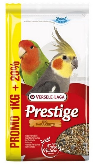 Versele-Laga Prestige Big Parakeets średnia papuga (nimfa, nierozłączka) 1,2kg (1+0,2kg gratis)